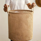 Laundry Basket | Waterproof Lining & Cotton-Linen Blend | Foldable