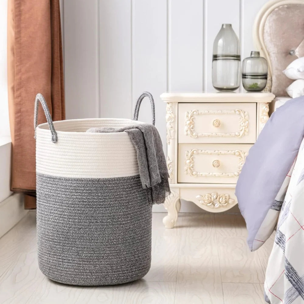 Laundry Basket | Woven Cotton & Collapsible | 58 L