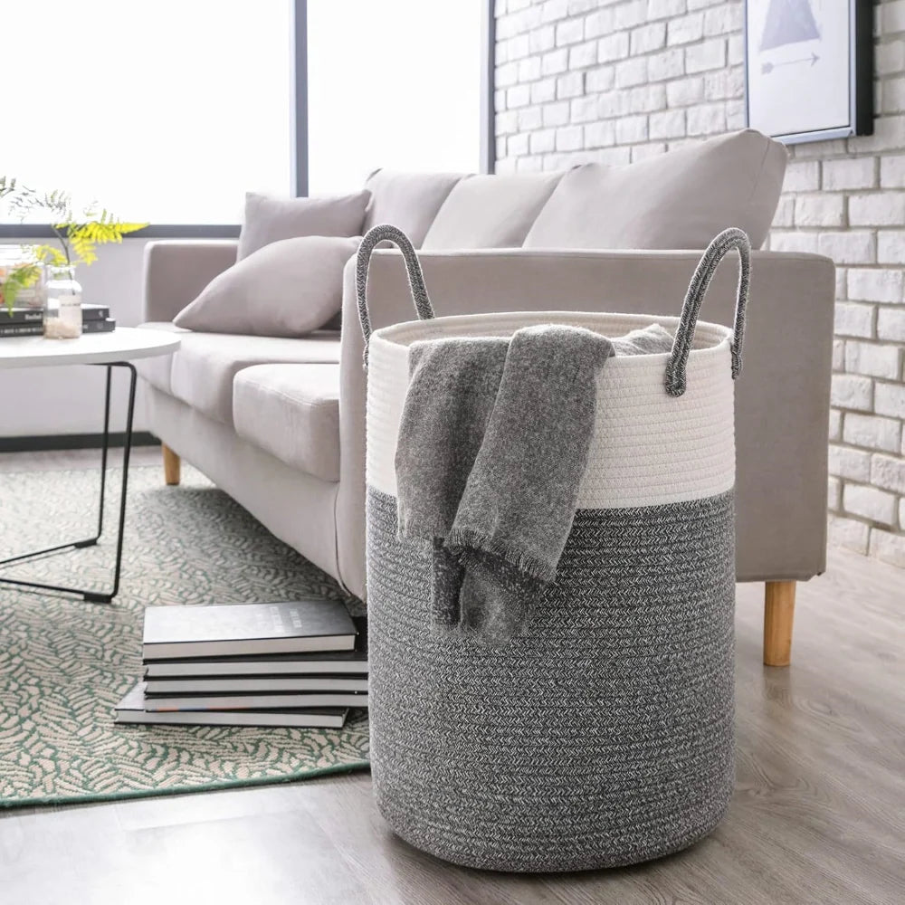 Laundry Basket | Woven Cotton & Collapsible | 58 L