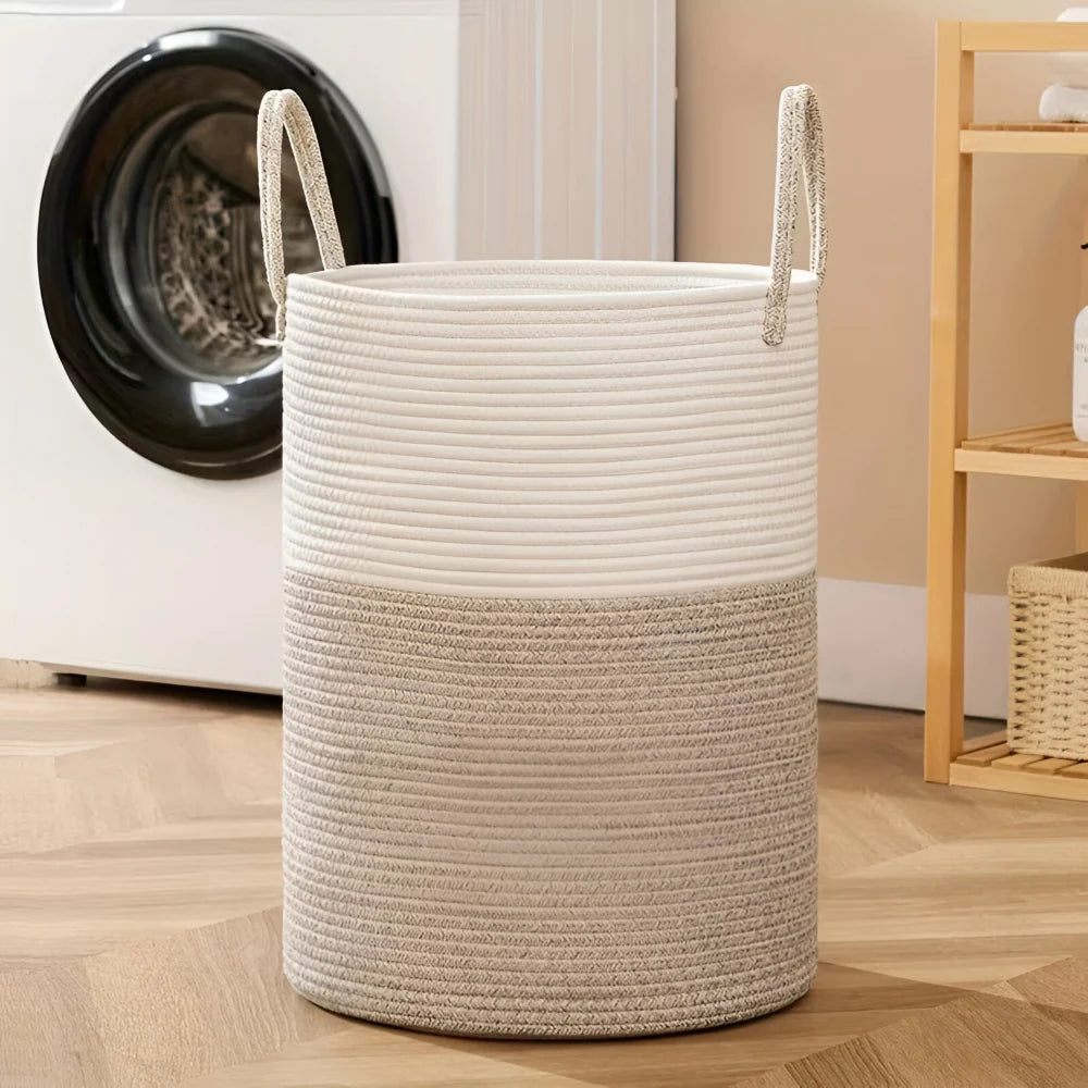 Laundry Basket | Woven Cotton & Collapsible | 58 L