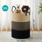 Laundry Basket | Woven Cotton & Collapsible | 58 L