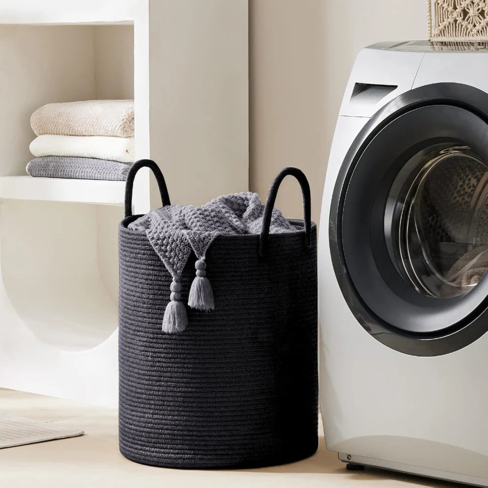 Laundry Basket | Woven Cotton & Collapsible | 58 L