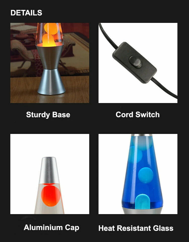 Lava Lamp | Swirling Wax Motion & Ambient Lighting | 37 cm High