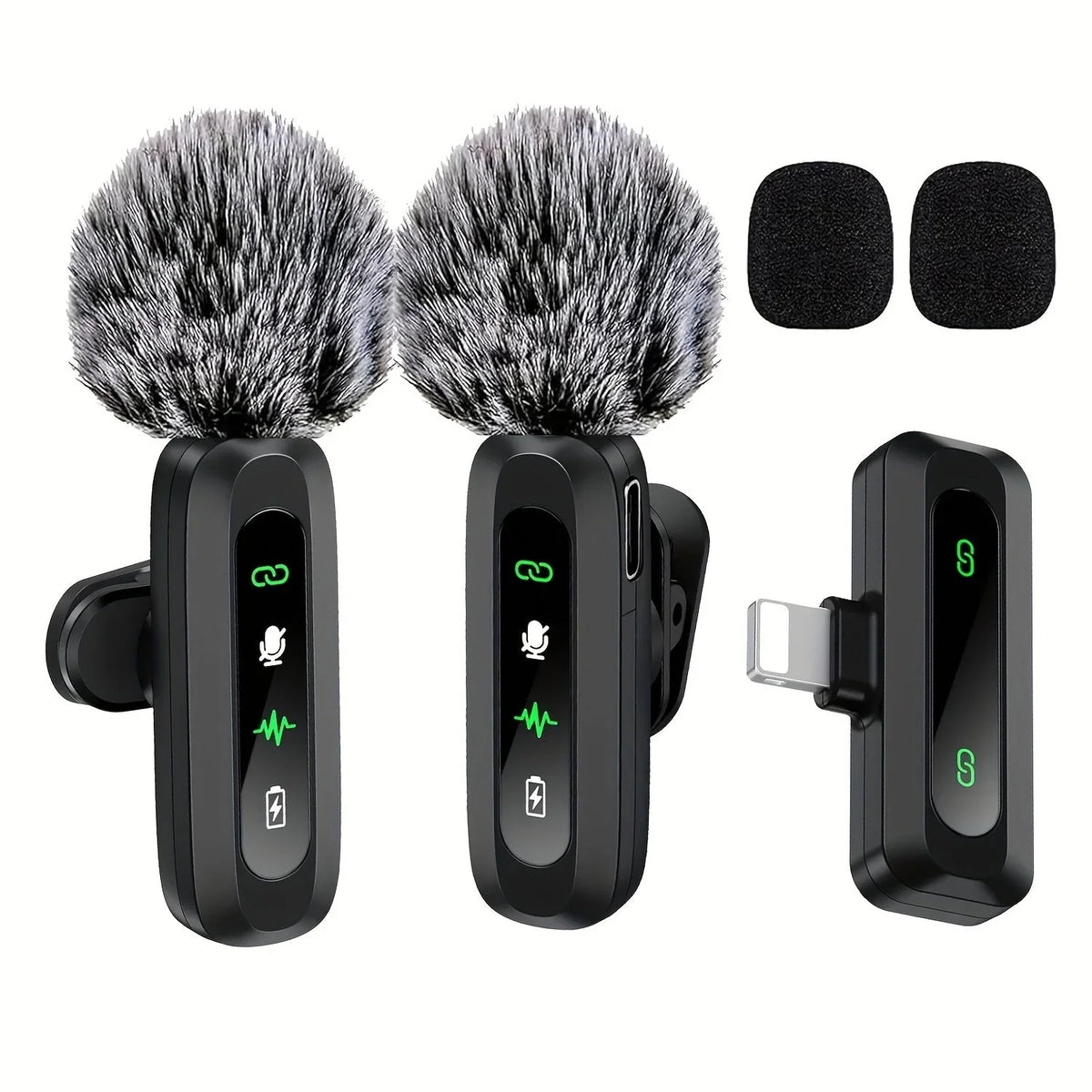 Lavalier Microphone | Compact Wireless USB-C Clip-On | Windscreen & Charger Included