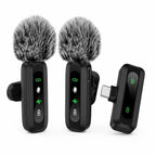 Lavalier Microphone | Compact Wireless USB-C Clip-On | Windscreen & Charger Included