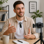 Lavalier Microphone | Compact Wireless USB-C Clip-On | Windscreen & Charger Included
