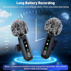 Lavalier Microphone | Compact Wireless USB-C Clip-On | Windscreen & Charger Included