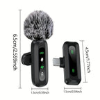 Lavalier Microphone | Compact Wireless USB-C Clip-On | Windscreen & Charger Included