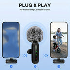 Lavalier Microphone | Compact Wireless USB-C Clip-On | Windscreen & Charger Included