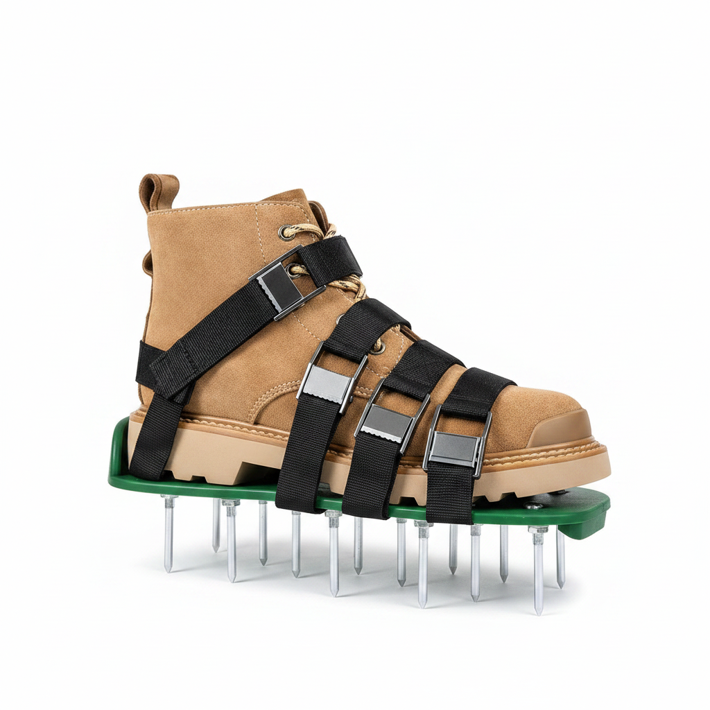 Lawn Aerator Shoes | Metal Spikes & Adjustable Straps