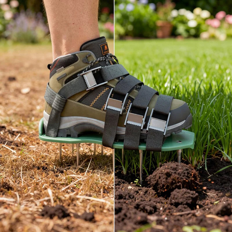 Lawn Aerator Shoes | Metal Spikes & Adjustable Straps