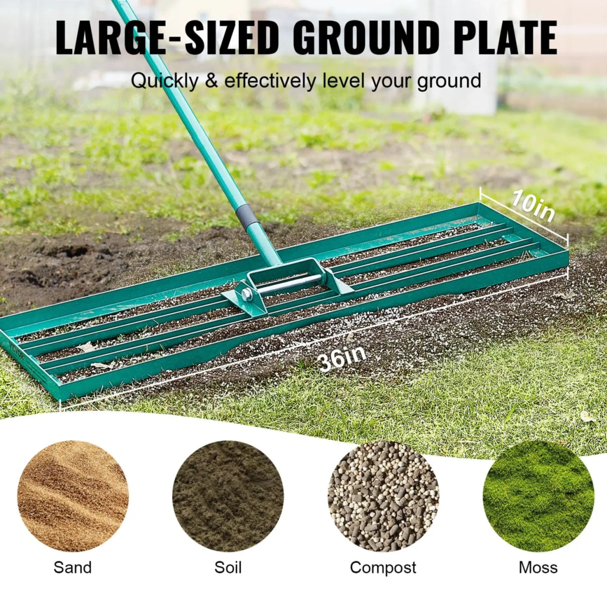 Lawn Rake | Ergonomic Long Handle | 91 cm Aluminum