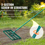 Lawn Rake | Ergonomic Long Handle | 91 cm Aluminum