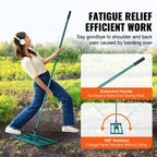 Lawn Rake | Ergonomic Long Handle | 91 cm Aluminum