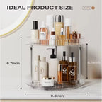 Lazy Susan Organizer | Clear Plastic Smooth-Spinning | 2-Tier