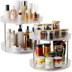 Lazy Susan Organizer | Clear Plastic Smooth-Spinning | 2-Tier