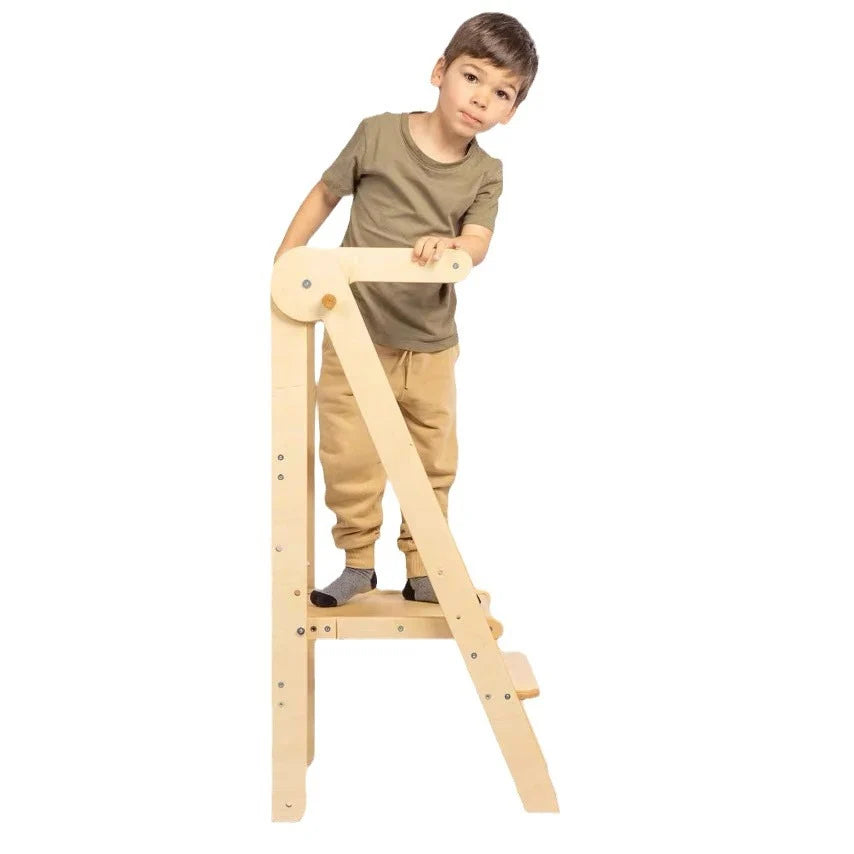 Learning Tower | Foldable High-Quality Wood & Tipping Protection | For Ages 1–3