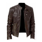 Leather Jacket | Split Leather Biker Style | Button-Down Collar