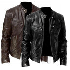 Leather Jacket | Split Leather Biker Style | Button-Down Collar
