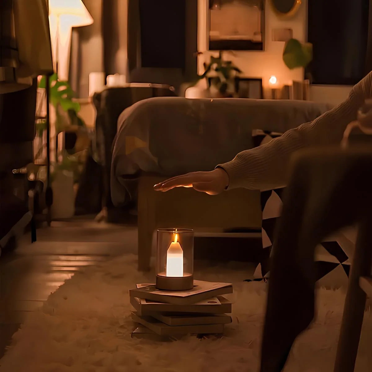 LED Candle Lamp | Gesture-Controlled & Flameless | Flickering Glow