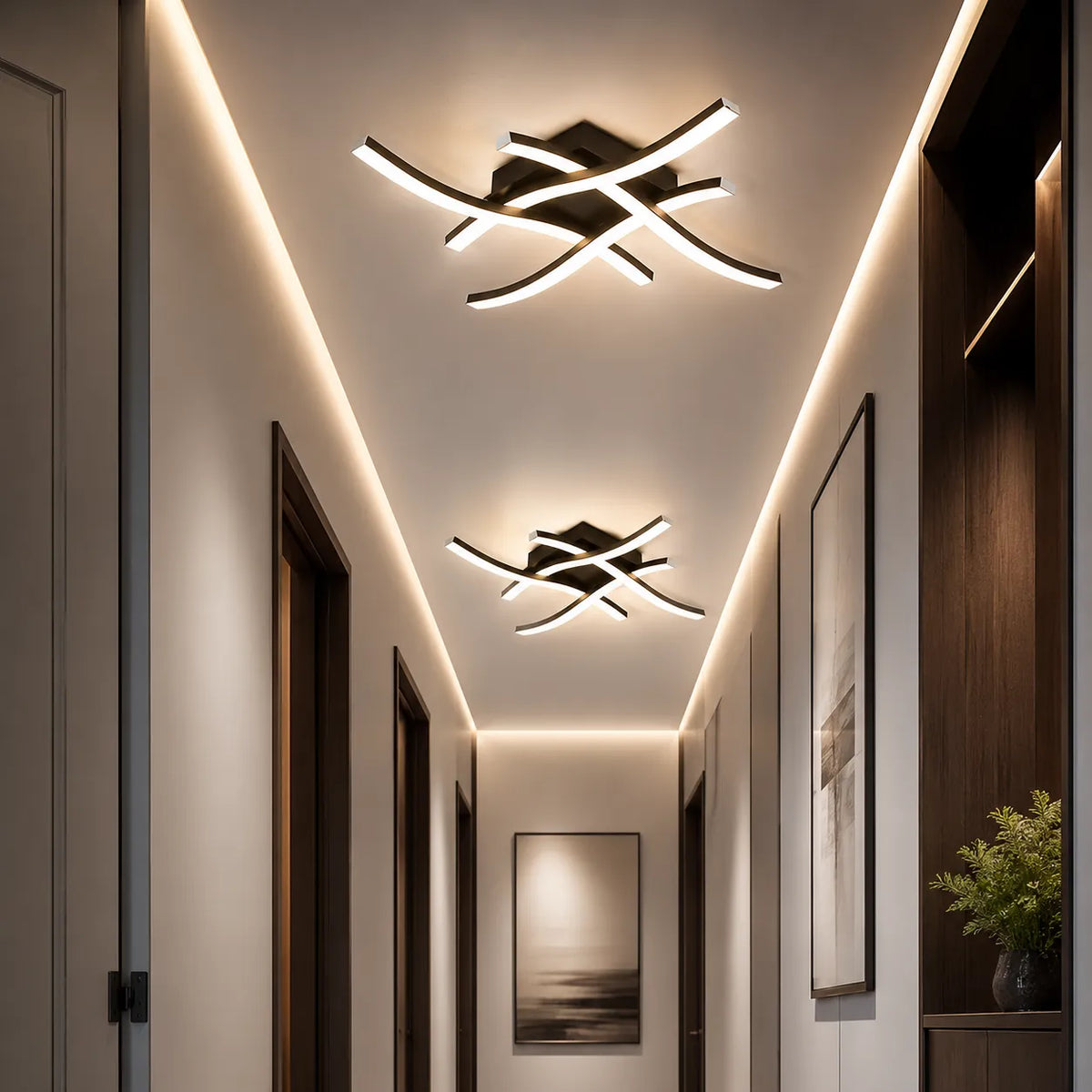 LED Ceiling Light | Curved Modern Design & Integrated High-CRI LED