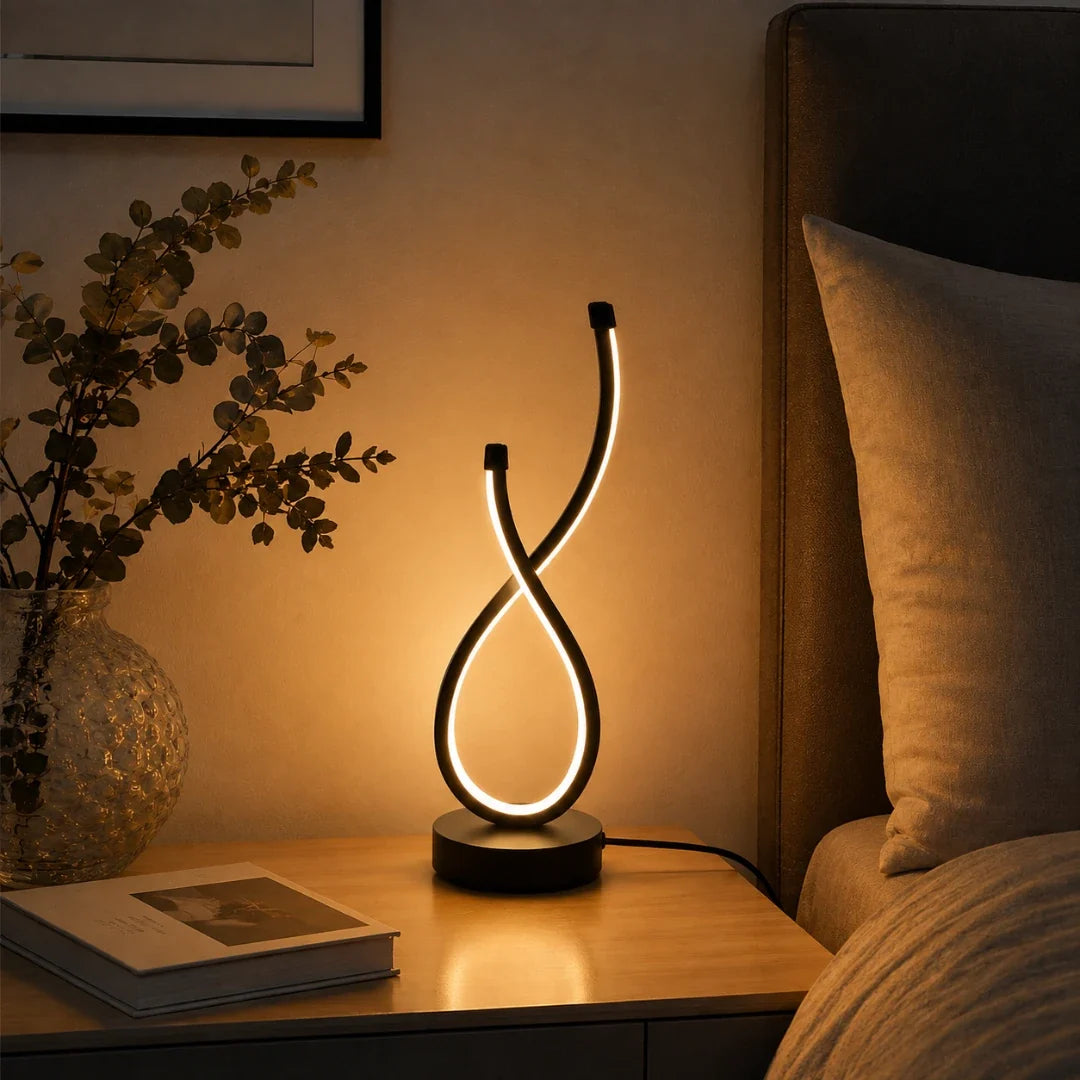 LED Desk Lamp | Sculpted Infinity Loop & 3 Light Settings