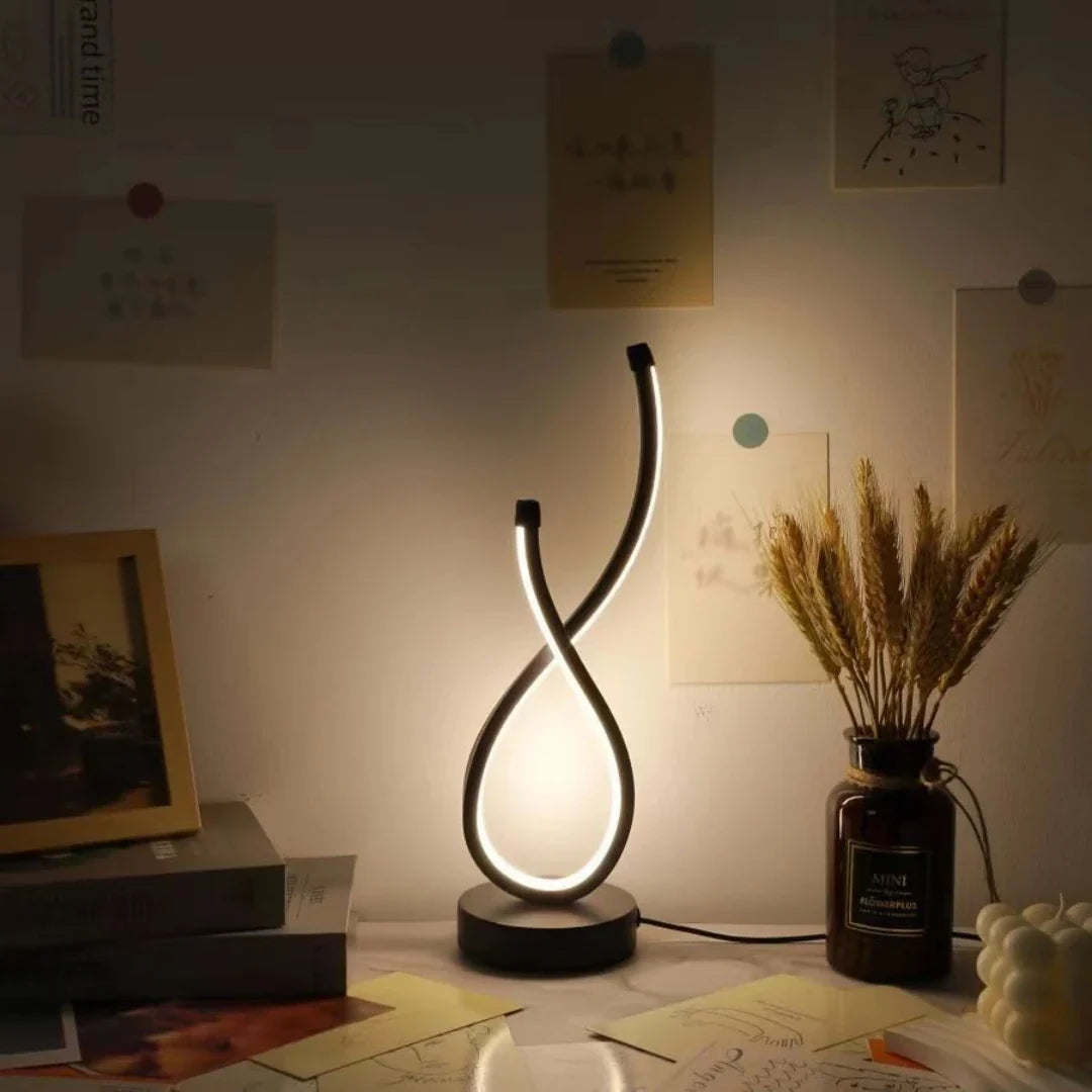 LED Desk Lamp | Sculpted Infinity Loop & 3 Light Settings