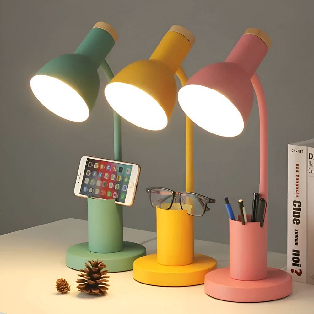 LED Desk Lamp | Eye-Friendly Adjustable Light | Integrated Pen Holder