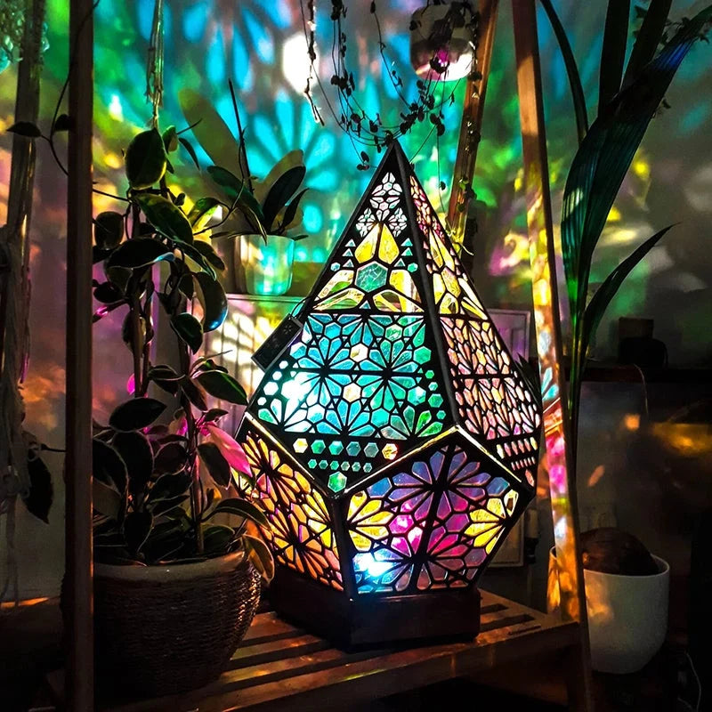LED Floor Lamp | Boho Starry Sky Projection & USB-Powered