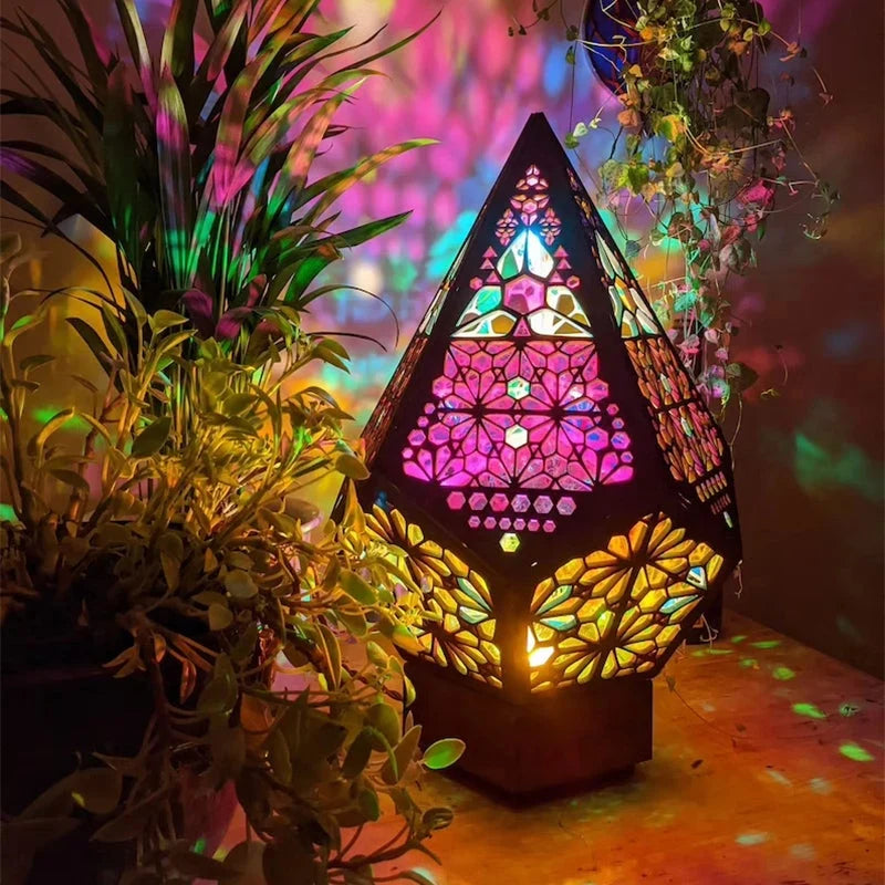 LED Floor Lamp | Boho Starry Sky Projection & USB-Powered