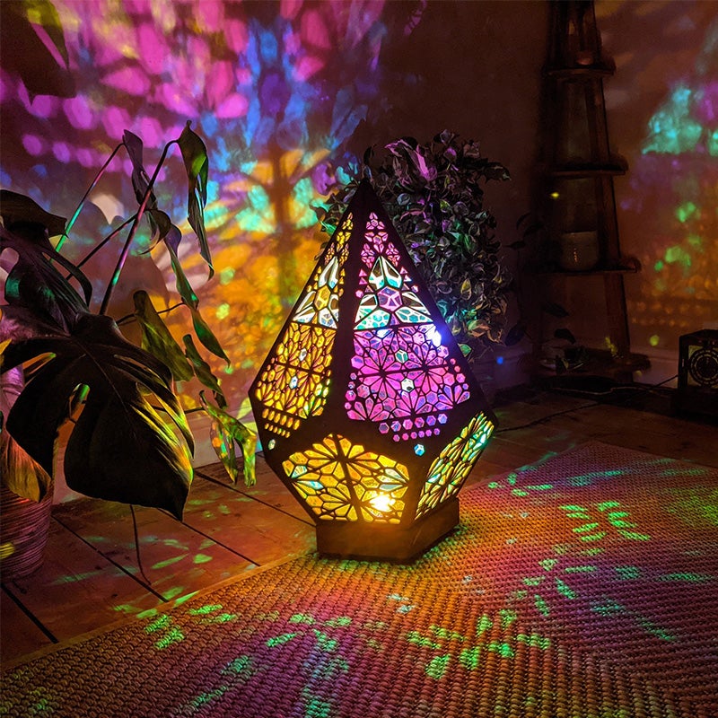 LED Floor Lamp | Boho Starry Sky Projection & USB-Powered