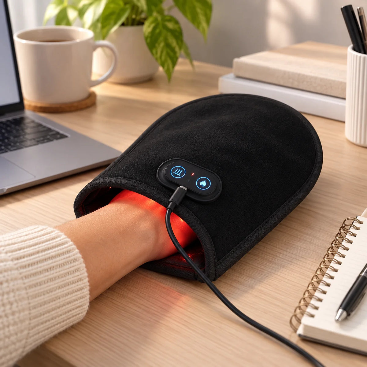 LED Hand Therapy Mitten | Dual Red & Infrared LEDs