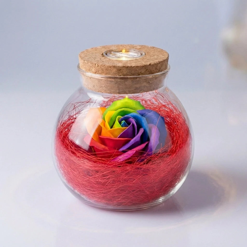 LED Lamp with Rose in Pot – Roseluxe