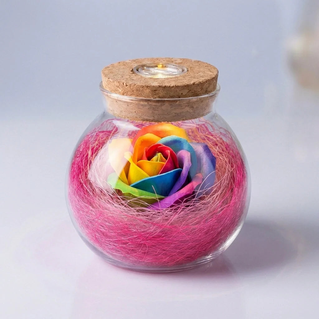 LED Lamp with Rose in Pot – Roseluxe
