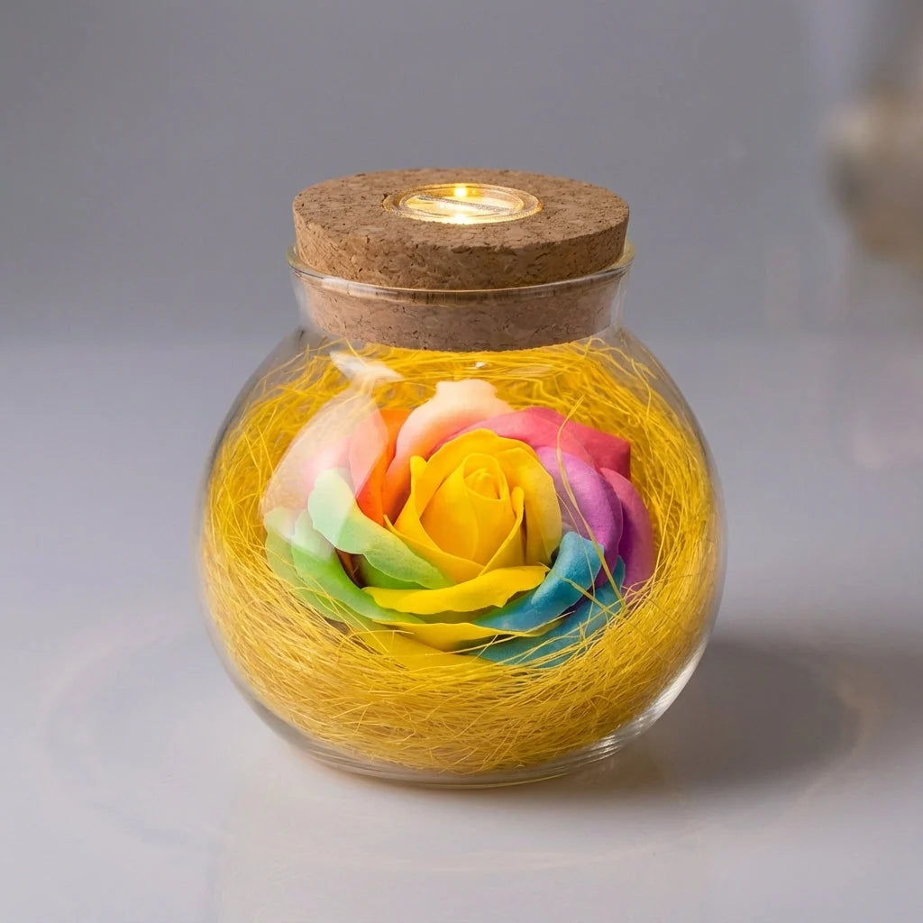 LED Lamp with Rose in Pot – Roseluxe