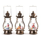 LED Lantern | Animated Snowfall & Rotating Snow Globe Scene | Tabletop