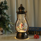 LED Lantern | Animated Snowfall & Rotating Snow Globe Scene | Tabletop
