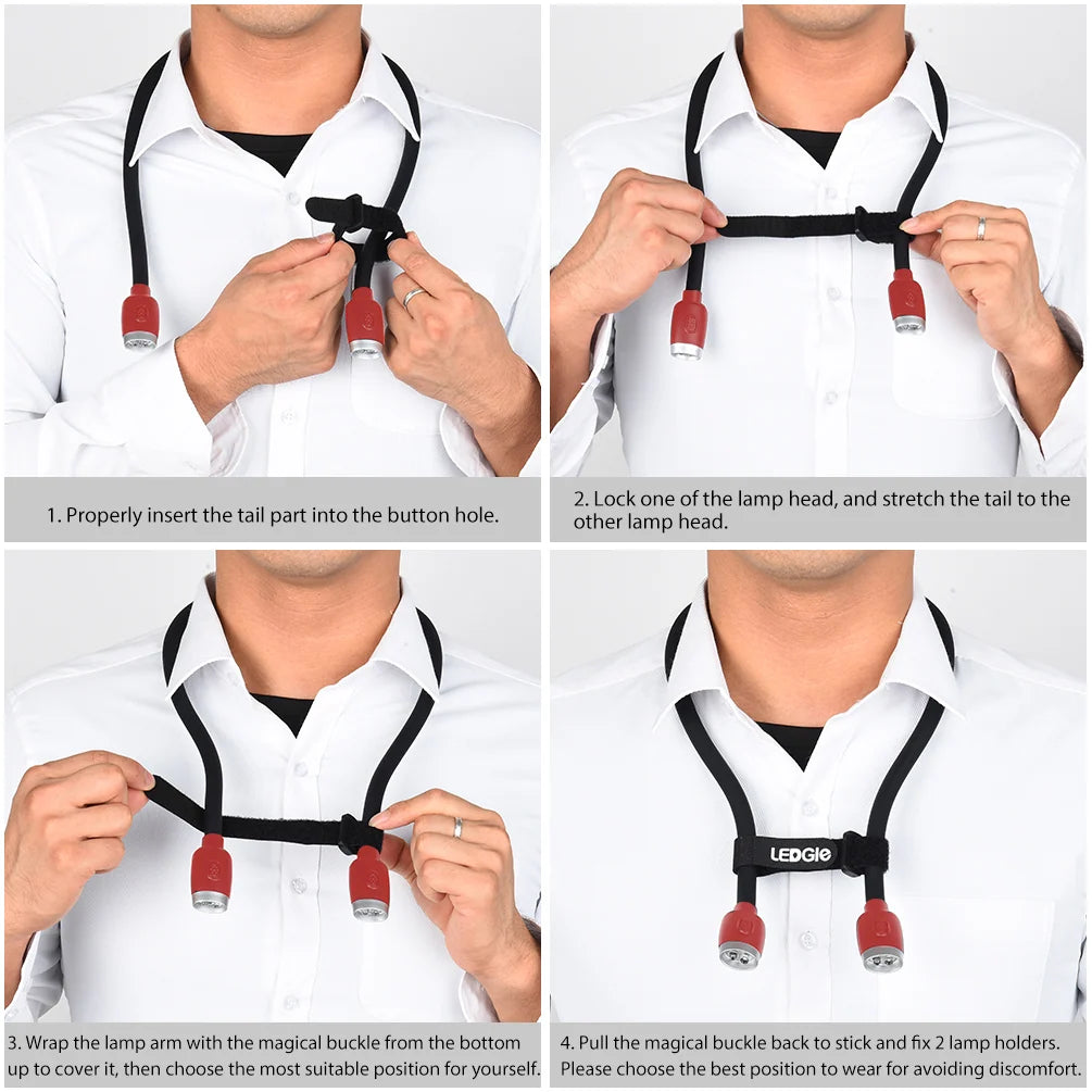 LED Neck Light | Flexible Arms & Rechargeable | Hands-Free