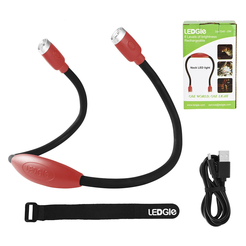 LED Neck Light | Flexible Arms & Rechargeable | Hands-Free