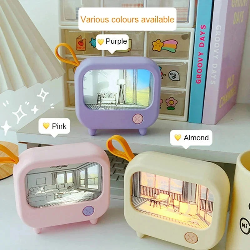 LED Night Light | TV Painting Design & Rechargeable | Up to 120 Min