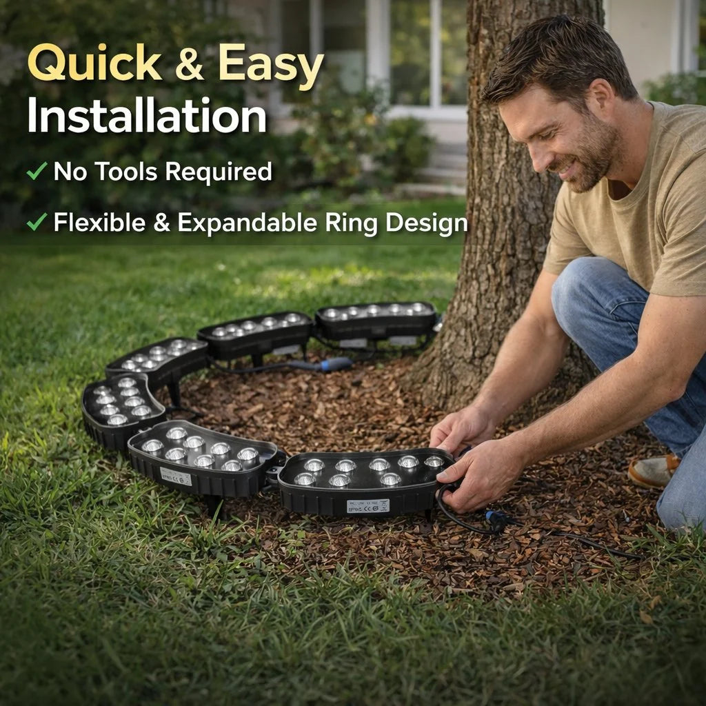 LED Ring Light | 360° Warm White & Weather-Resistant | 30 cm Diameter