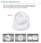 LED Spotlight | Motion-Activated & 360° Adjustable | Battery-Powered