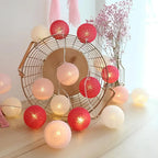 LED String Lights | Woven Cotton Balls & Warm Glow | Battery/USB Powered