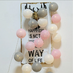 LED String Lights | Woven Cotton Balls & Warm Glow | Battery/USB Powered
