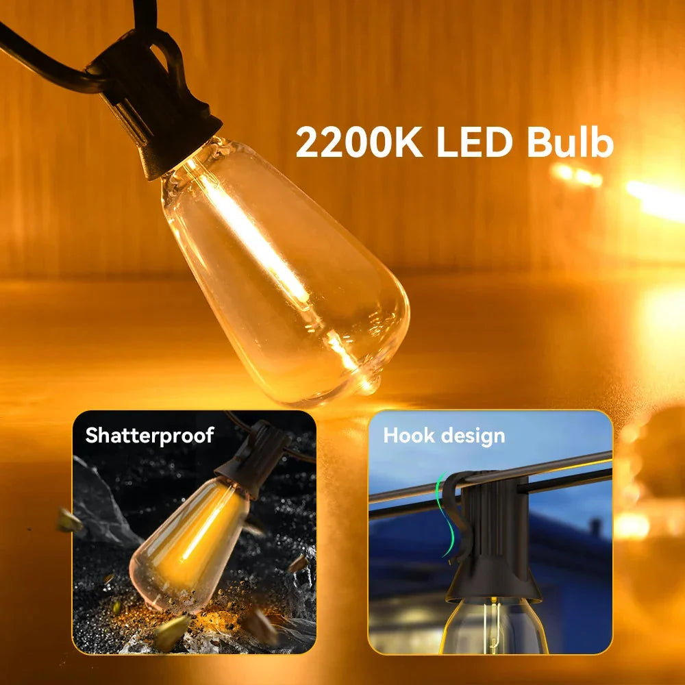 Outdoor String Lights | Weatherproof Globe Bulbs | 15-30 m