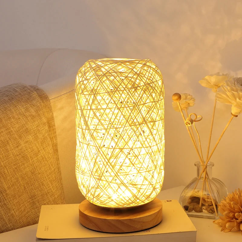 LED Table Lamp | Rechargeable USB & Wooden Base