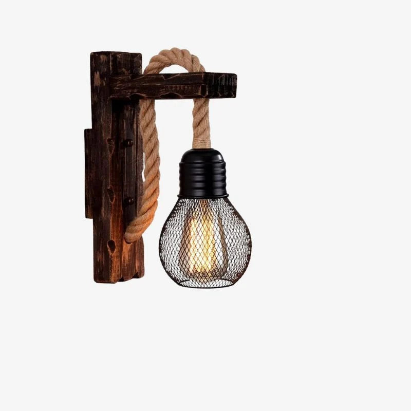 LED Wall Lamp | Rectangular Wood Frame | Walnut Finish