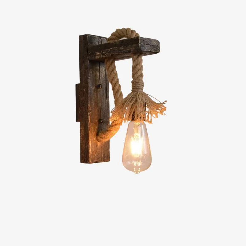 LED Wall Lamp | Rectangular Wood Frame | Walnut Finish