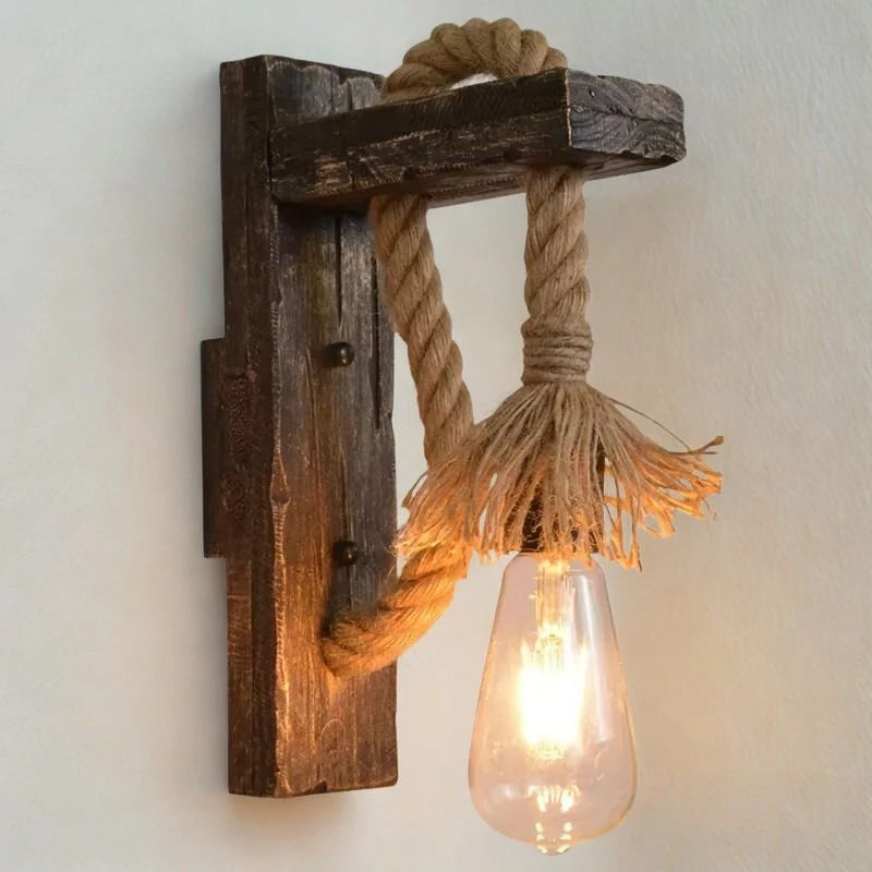 LED Wall Lamp | Rectangular Wood Frame | Walnut Finish