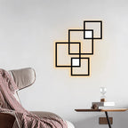LED Wall Light | Square Black Metal | 35 x 35 x 4 cm